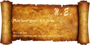 Marberger Erina névjegykártya
